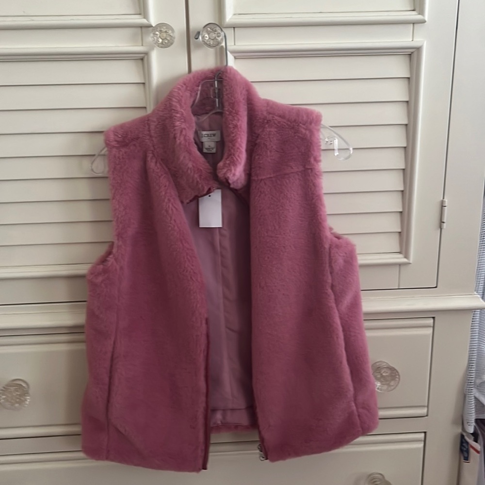 J Crew faux fur vest